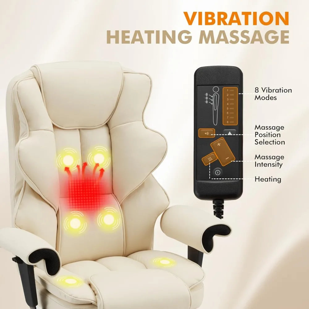 Ergonomic Massage Office Chair Leather