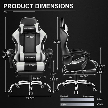 GTPLAYER Gaming Chair with Footrest,