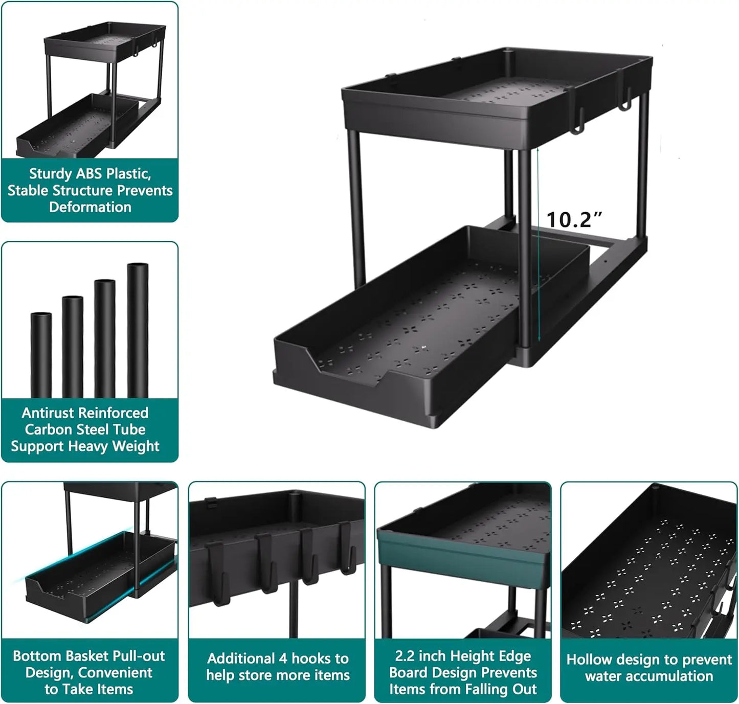2 Pack Under Sink Organizer