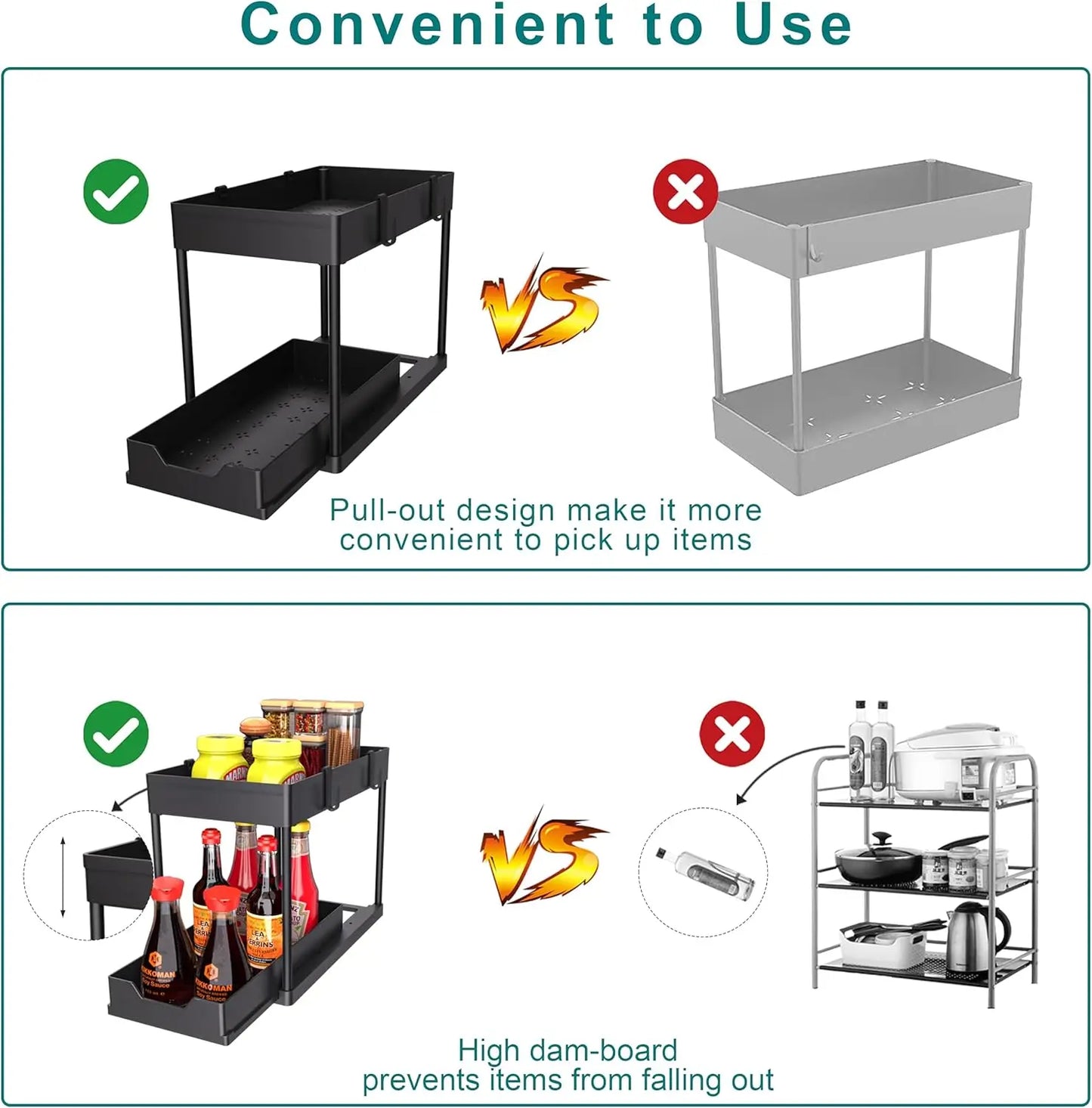 2 Pack Under Sink Organizer