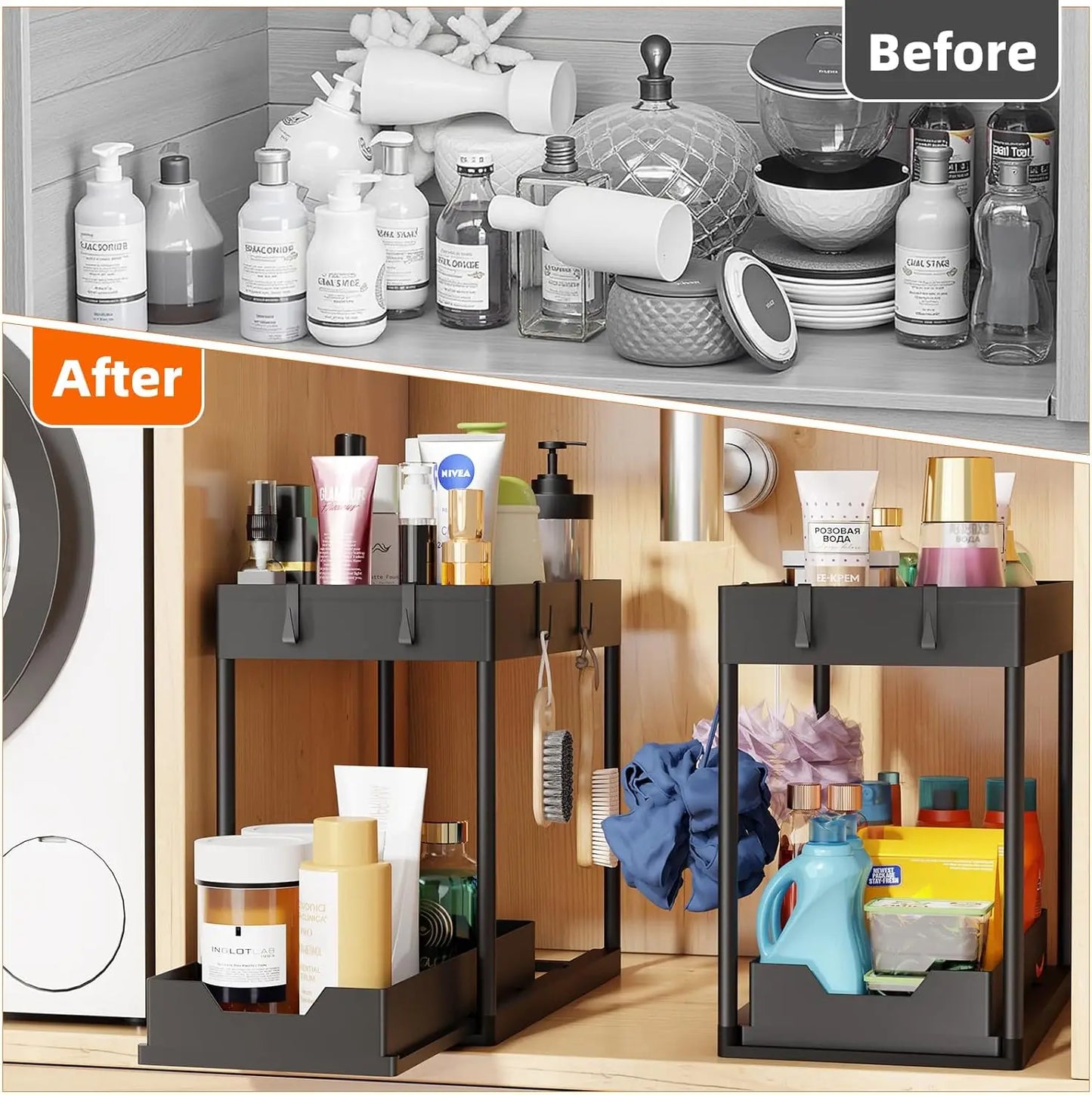 2 Pack Under Sink Organizer