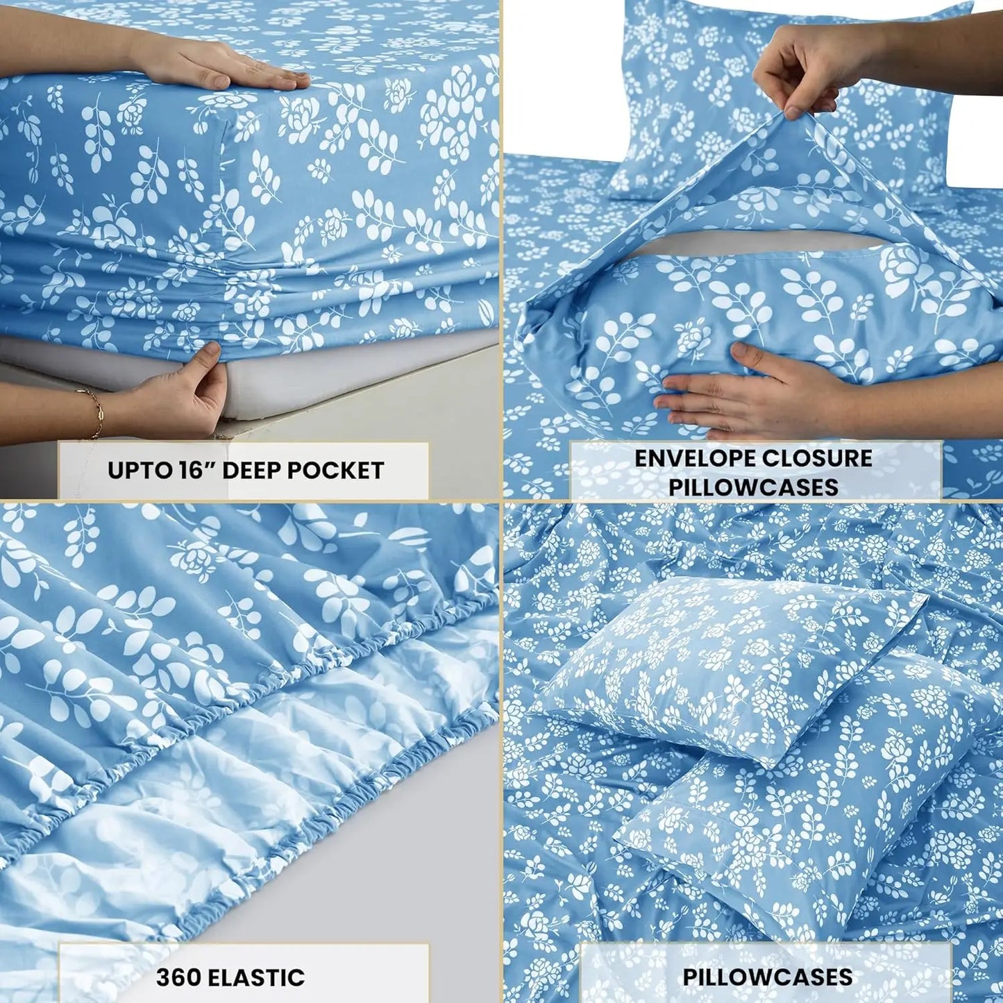 LUX Décor Floral Sheet Set