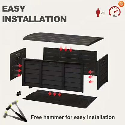 75 Gallon Outdoor Deck Box Lockable Lid