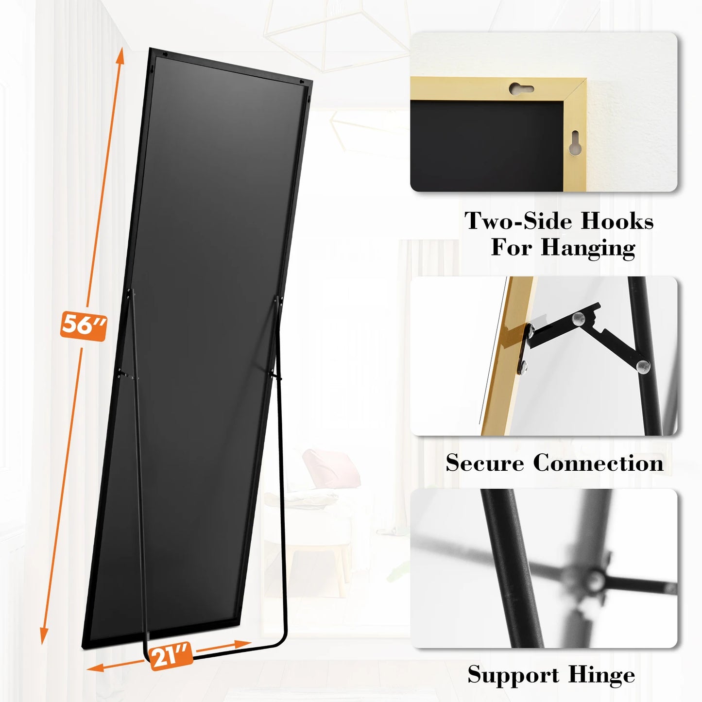 JHK" Mirror with Aluminum Alloy Frame