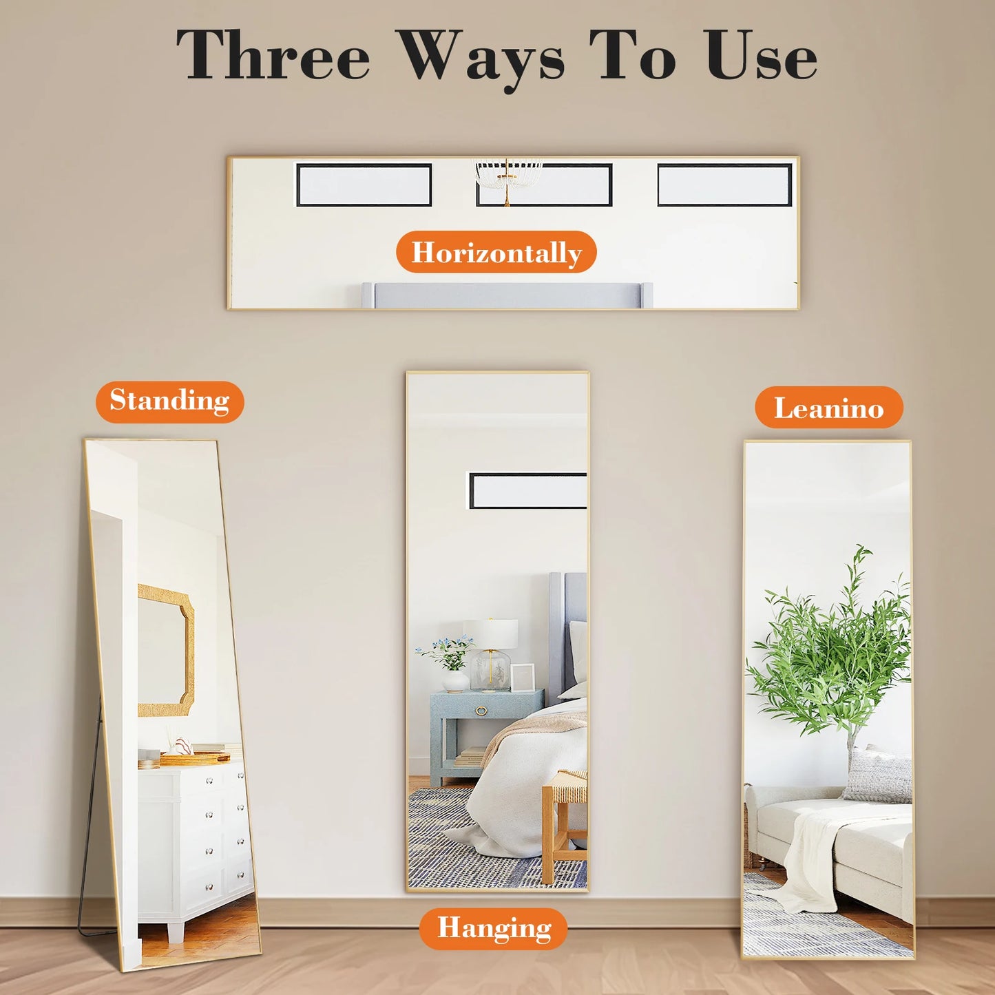 JHK" Mirror with Aluminum Alloy Frame