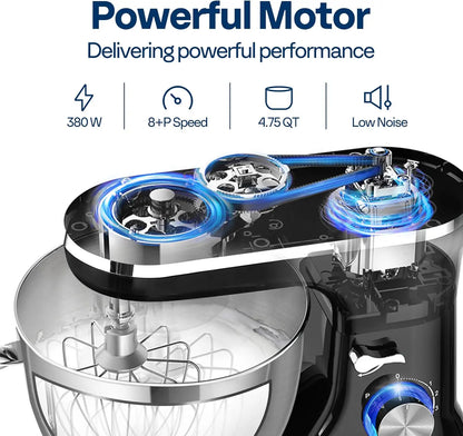 4.75 Qt Stand Mixer, 8 Speed Food Mixer