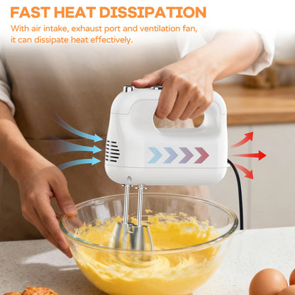 Electric Portable Kitchen Mixer with Dough Hooks