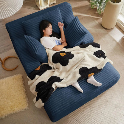 Oversized Chaise Lounge Chair with 3 Comfy Pillows                   for Living Room Bedroom, Wide Arms Corduroy Fabric High-Density