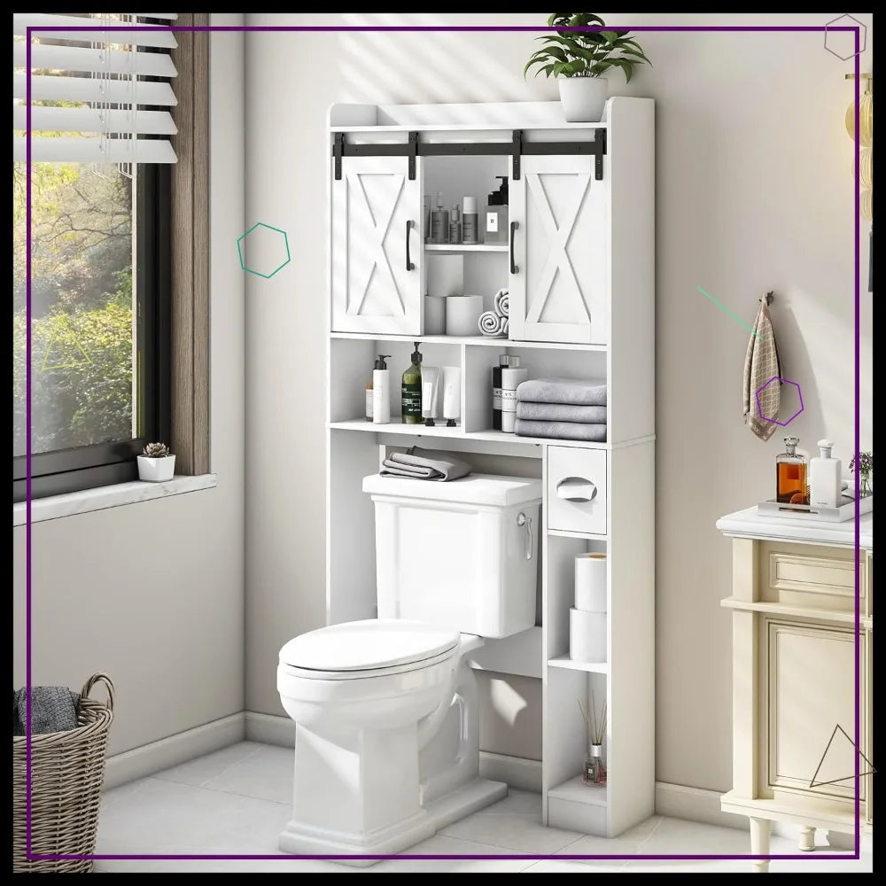Farmhouse Over Toilet Storage Cabinet