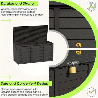 75 Gallon Outdoor Deck Box Lockable Lid