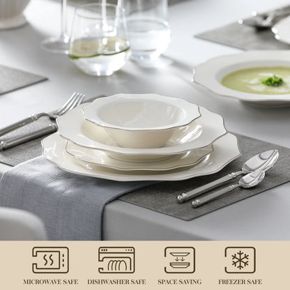 MALACASA 16-PIECE Nordic European Tableware Set