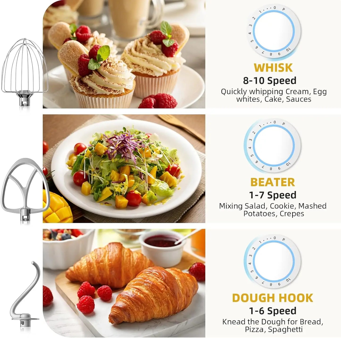 6QT Stand Mixer with Tilt-Head Design,