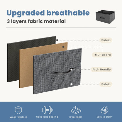 JHK Dresser For Bedroom With 4 Fabric Drawers