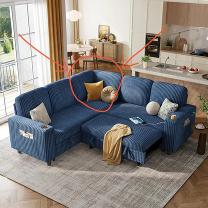 Corner Sleeper Sofa Sectional Couch with Storage