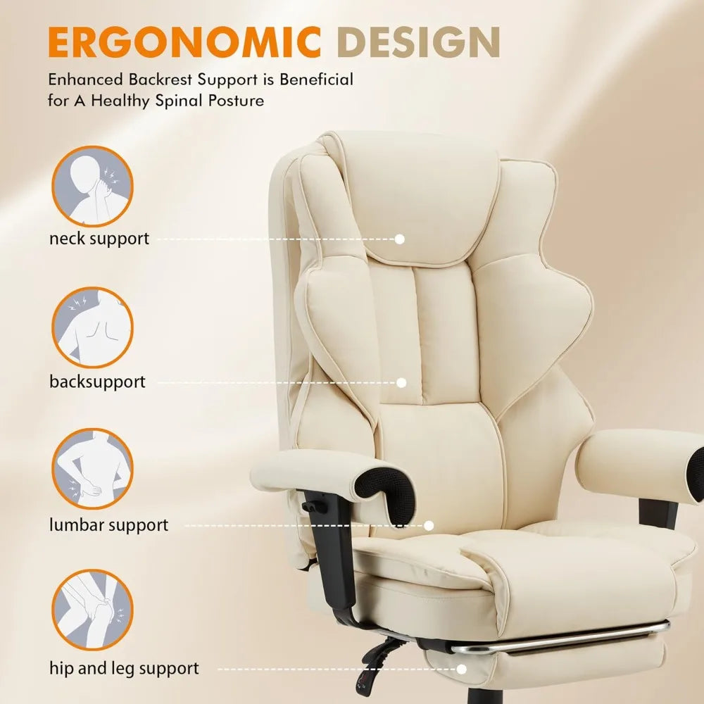 Ergonomic Massage Office Chair Leather
