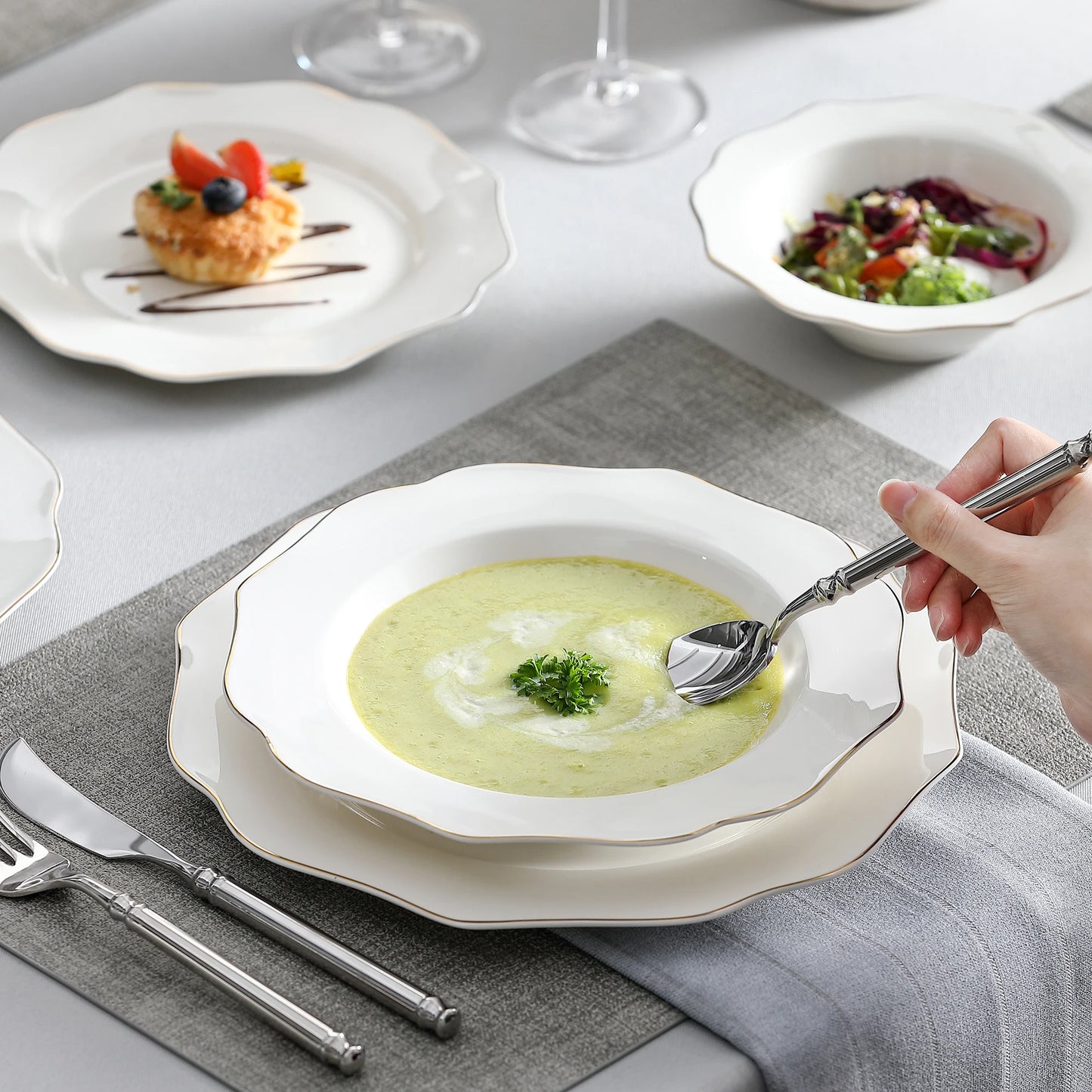 MALACASA 16-PIECE Nordic European Tableware Set
