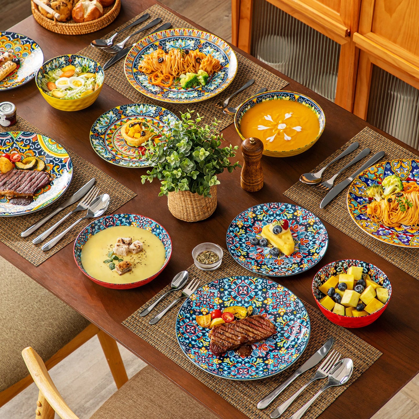 vancasso Ceramic Bohemian Style Dinnerware Set