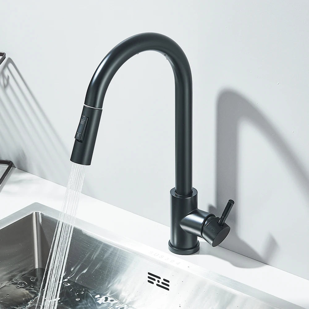 Pull Out Kitchen Faucet Deck Mounted  Tap