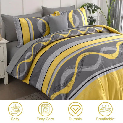 Yellow Comforter Set Queen Striped Bedding