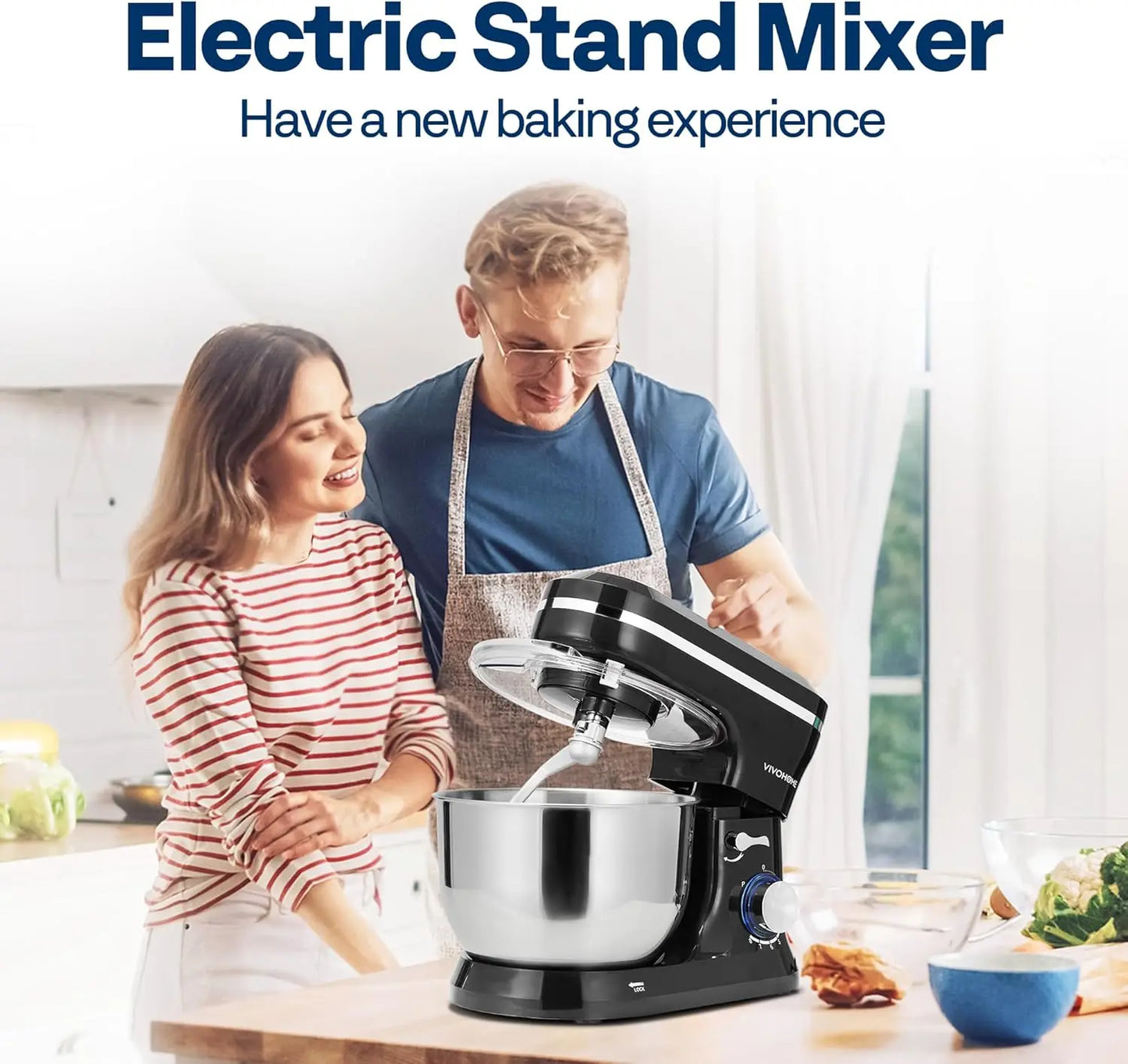 4.75 Qt Stand Mixer, 8 Speed Food Mixer