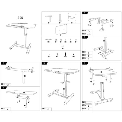 Overbed Table w/ Tilting Laptop Desk