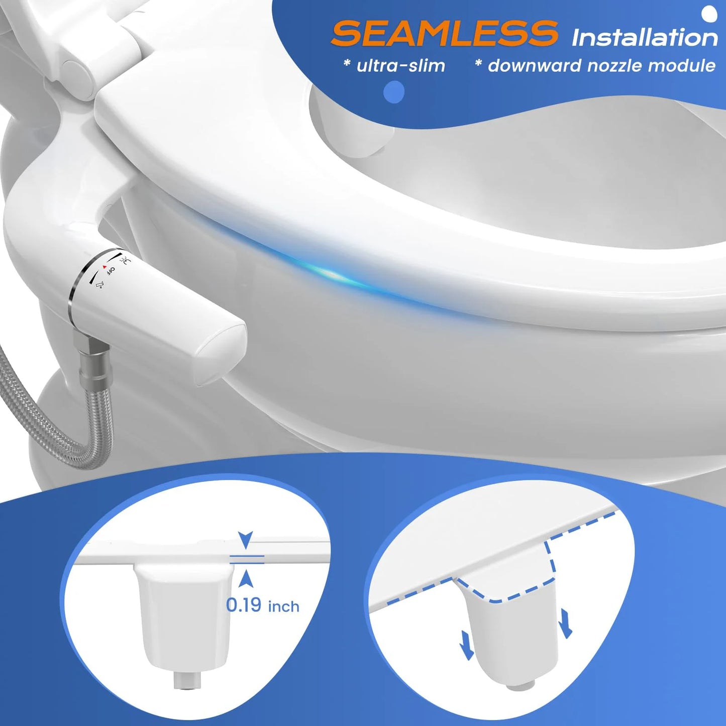 Ultra-Slim Bidet Attachment for Toilet