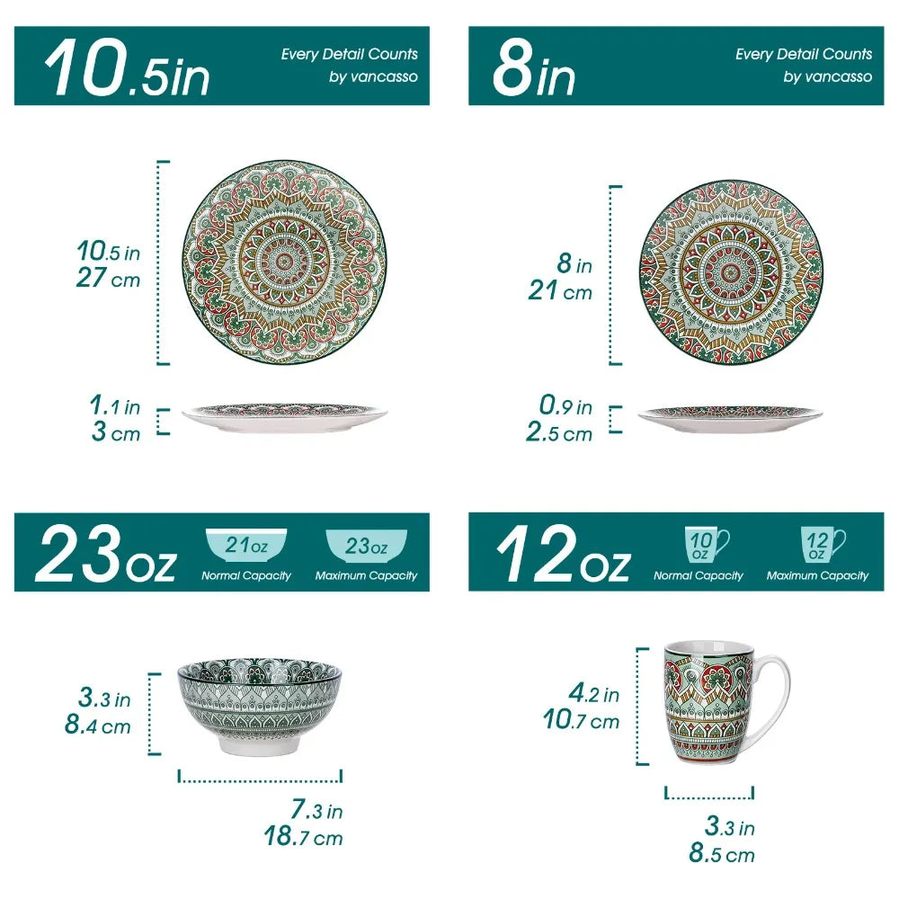 Vancasso Bohemian Mandala Patterned Ceramic Tableware