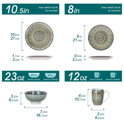 Vancasso Bohemian Mandala Patterned Ceramic Tableware
