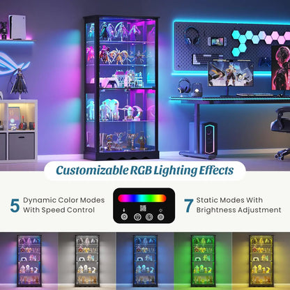 Glass Cabinet, RGB Lights & Motion Sensor