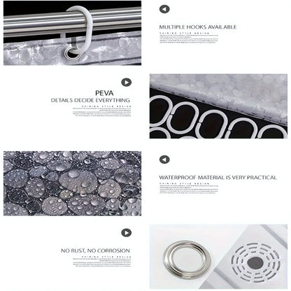 3D Pebble Pattern Shower Curtain Liner