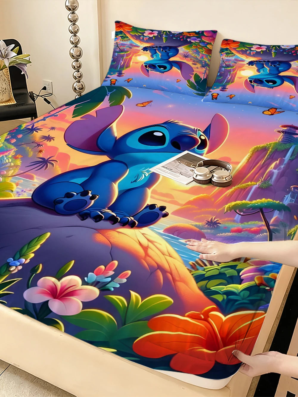 Sanrio Stich Elastic Complete Bed Set
