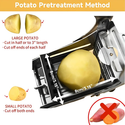 Manual French Fry Cutter with 2 Blades,