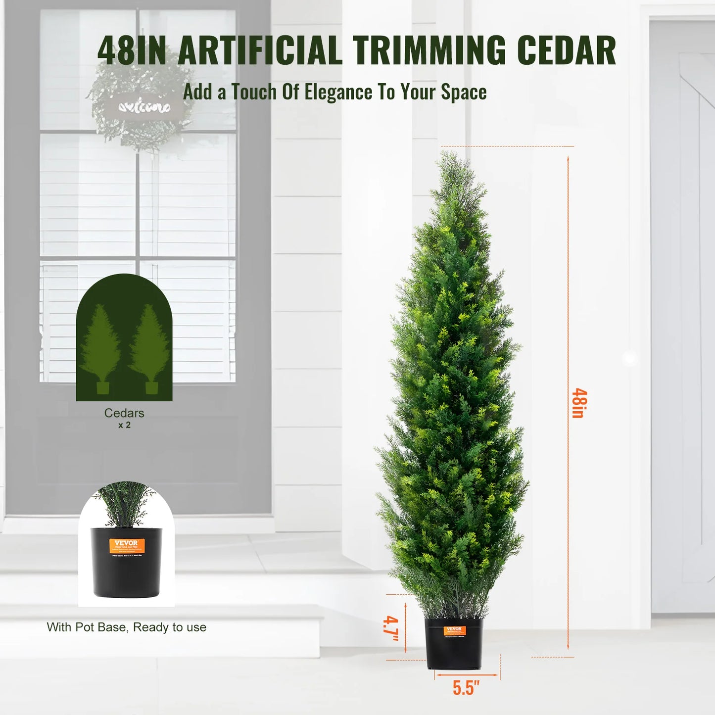 SucceBuy Artificial Cedar Topiary Plant