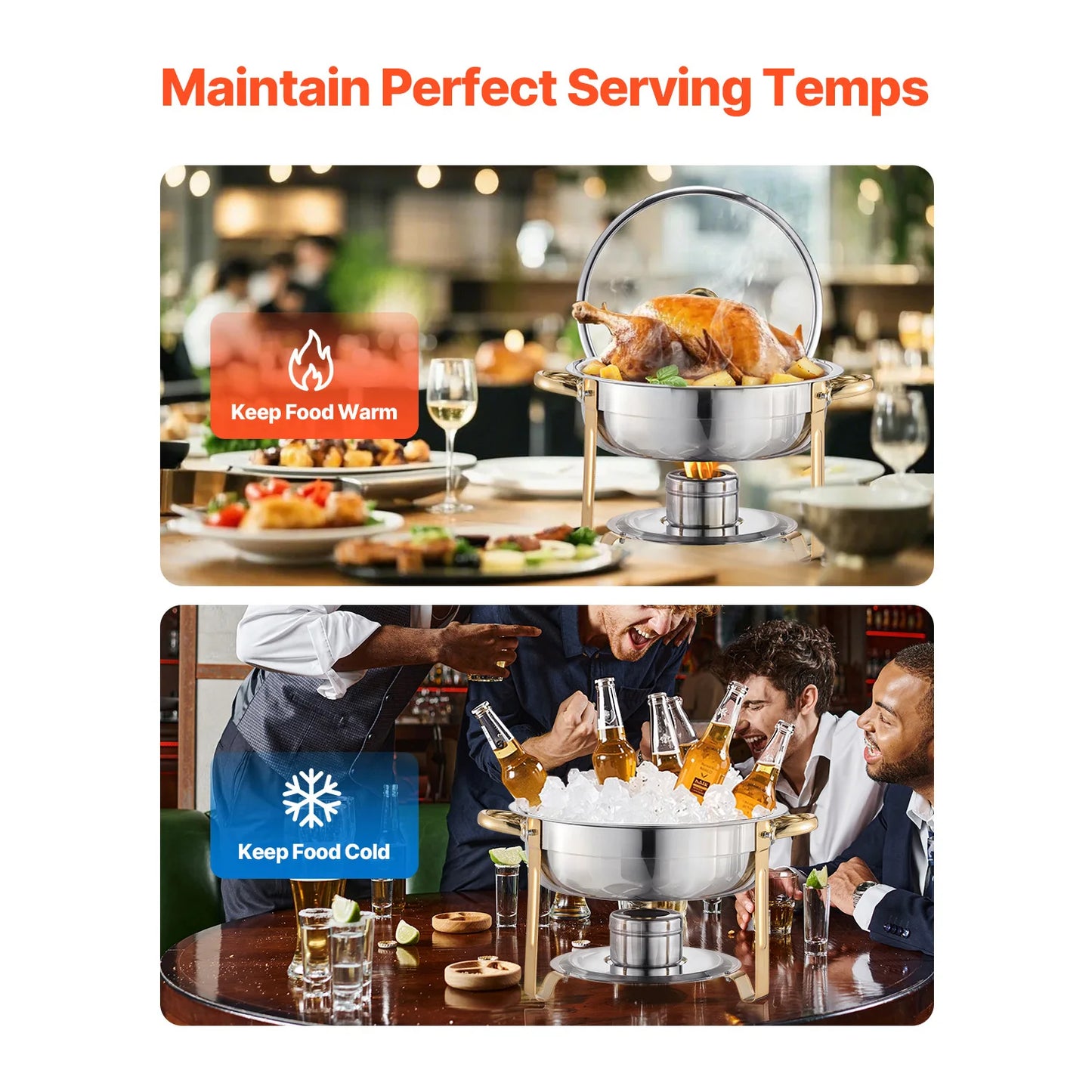 SucceBuy 5 Qt 4 Pack Chafing Dish Buffet Set