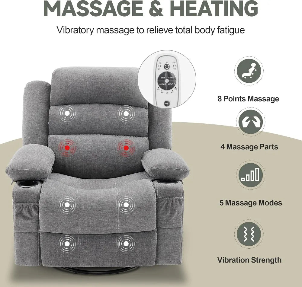 Heated Massage Recliner Chair