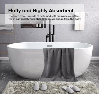 Bath Towels, Pack of 2, Microfiber Soft