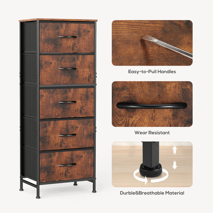JHK 48IN Dresser 5 Fabric Drawers