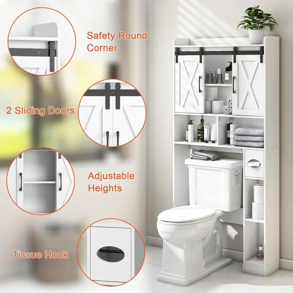 Farmhouse Over Toilet Storage Cabinet