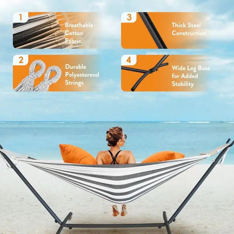 Gyroor Hammock with Adjustable Stand- Hammock Bed