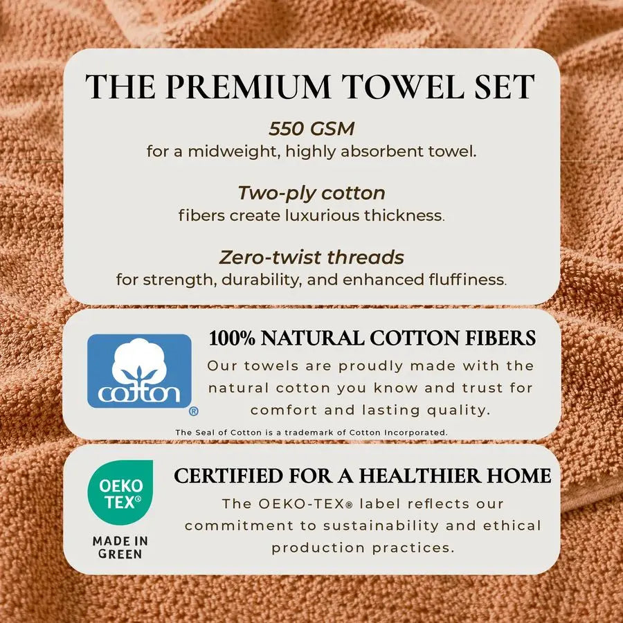 100 Cotton 6 Pack, Hand Towel Set