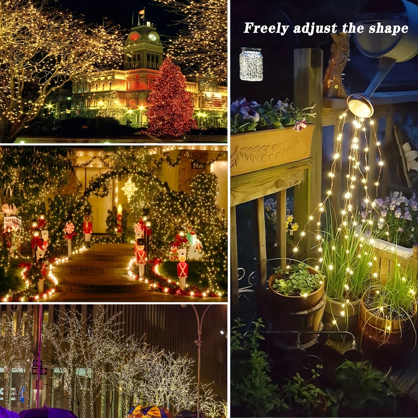 4Pcs 160ft Solar String Lights - 400Pcs Outdoor
