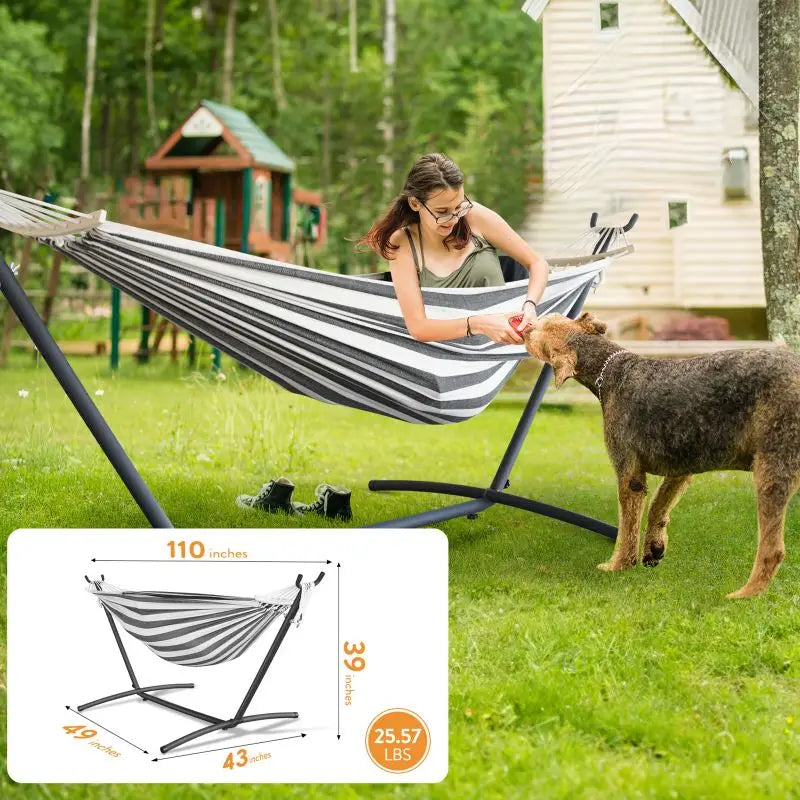 Gyroor Hammock with Adjustable Stand- Hammock Bed