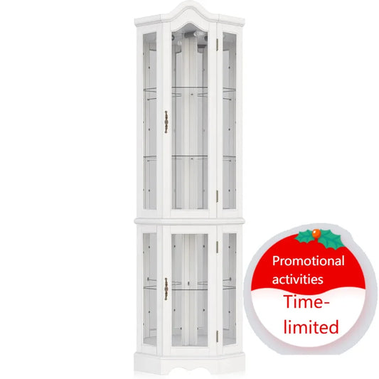 Hot salesLighted 3-Side Glass Display Curio Cabinet