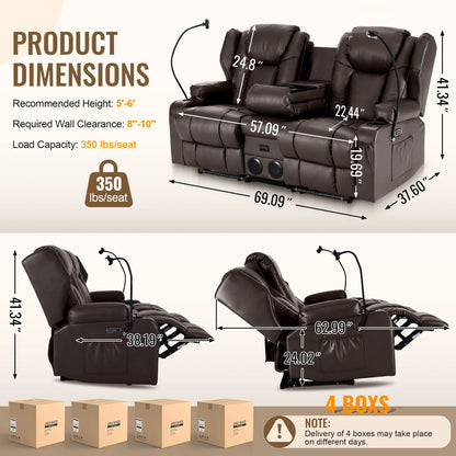 Redlife Loveseat Electric Recliner Sofa