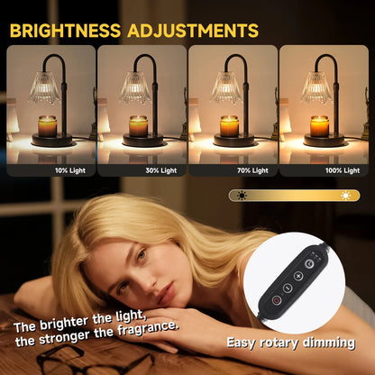 Retro Candle Heating Lamp - Smart Dimming Timer Aromatherapy Wax Heater, Safe and Energy-Saving Wax Melting Lamp, Suitable for V