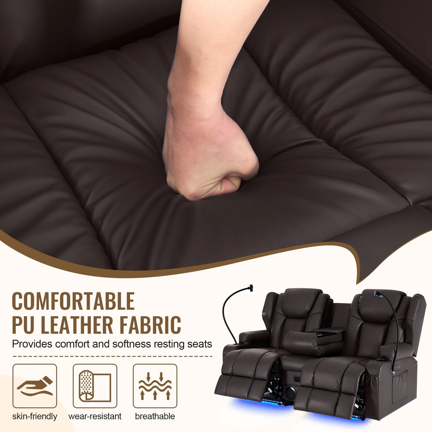 Redlife Loveseat Electric Recliner Sofa