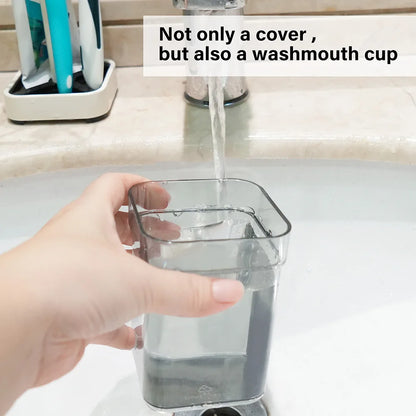 Toothbrush Holder With Cup and Cover,
