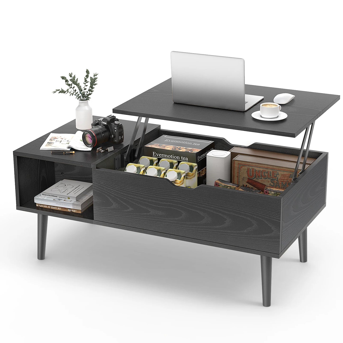 JHK Lift Top Coffee Tables, Adjustable Storage