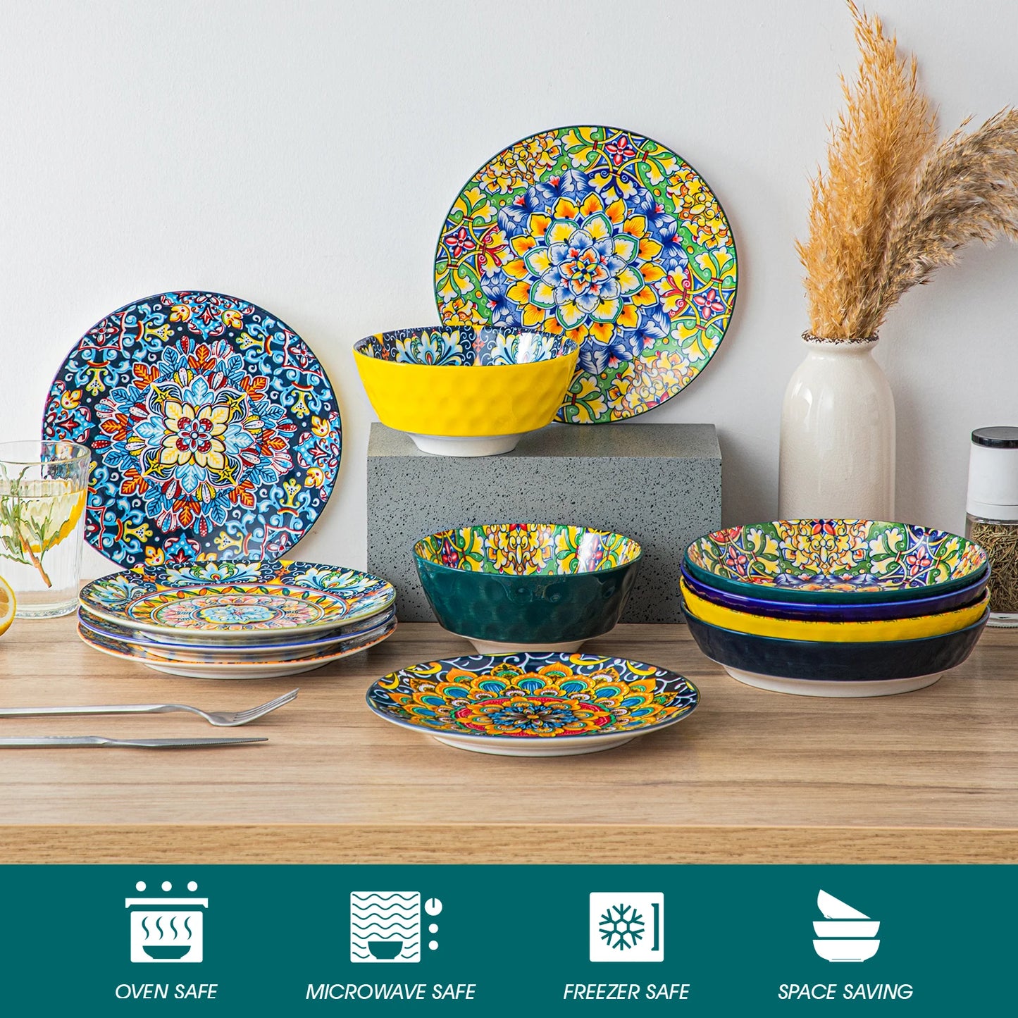 vancasso Ceramic Bohemian Style Dinnerware Set