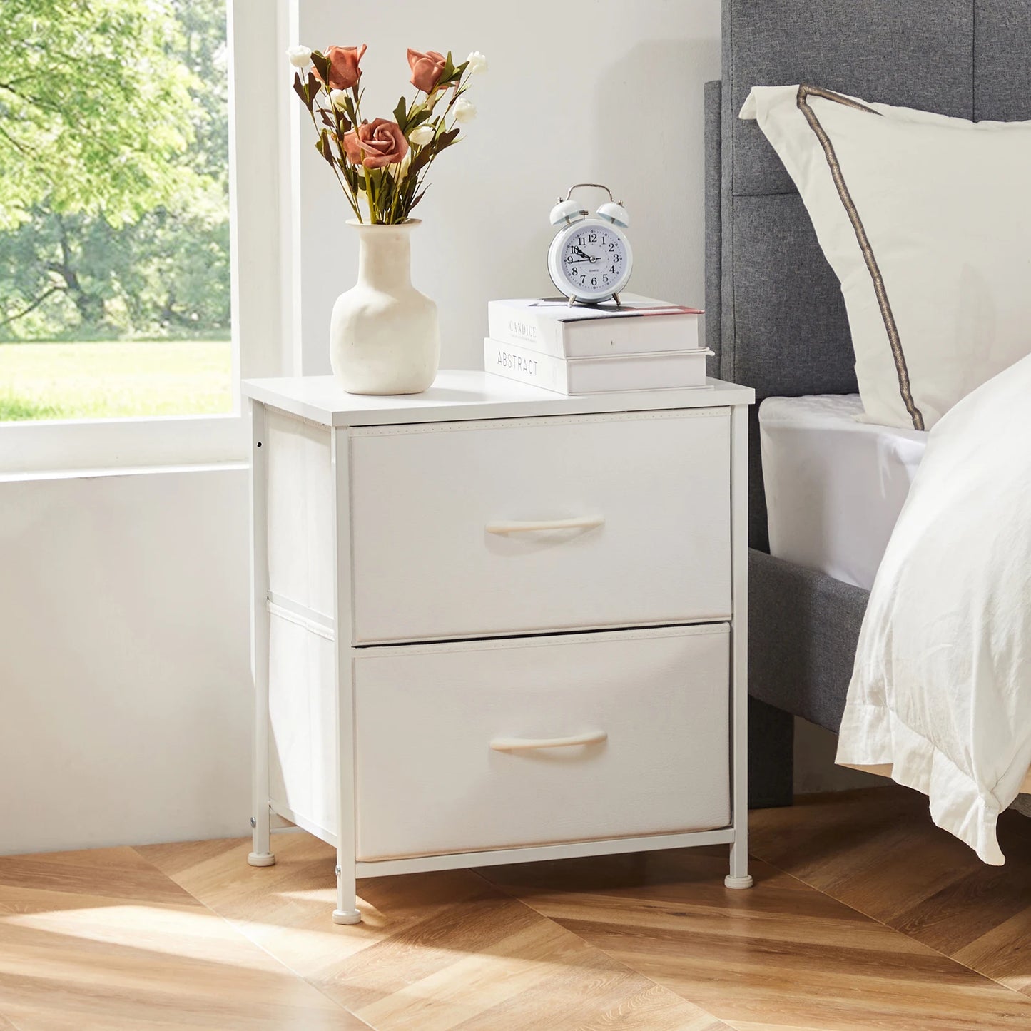Nightstand Bedside Coffee Sofa Tea Table 2 Drawers